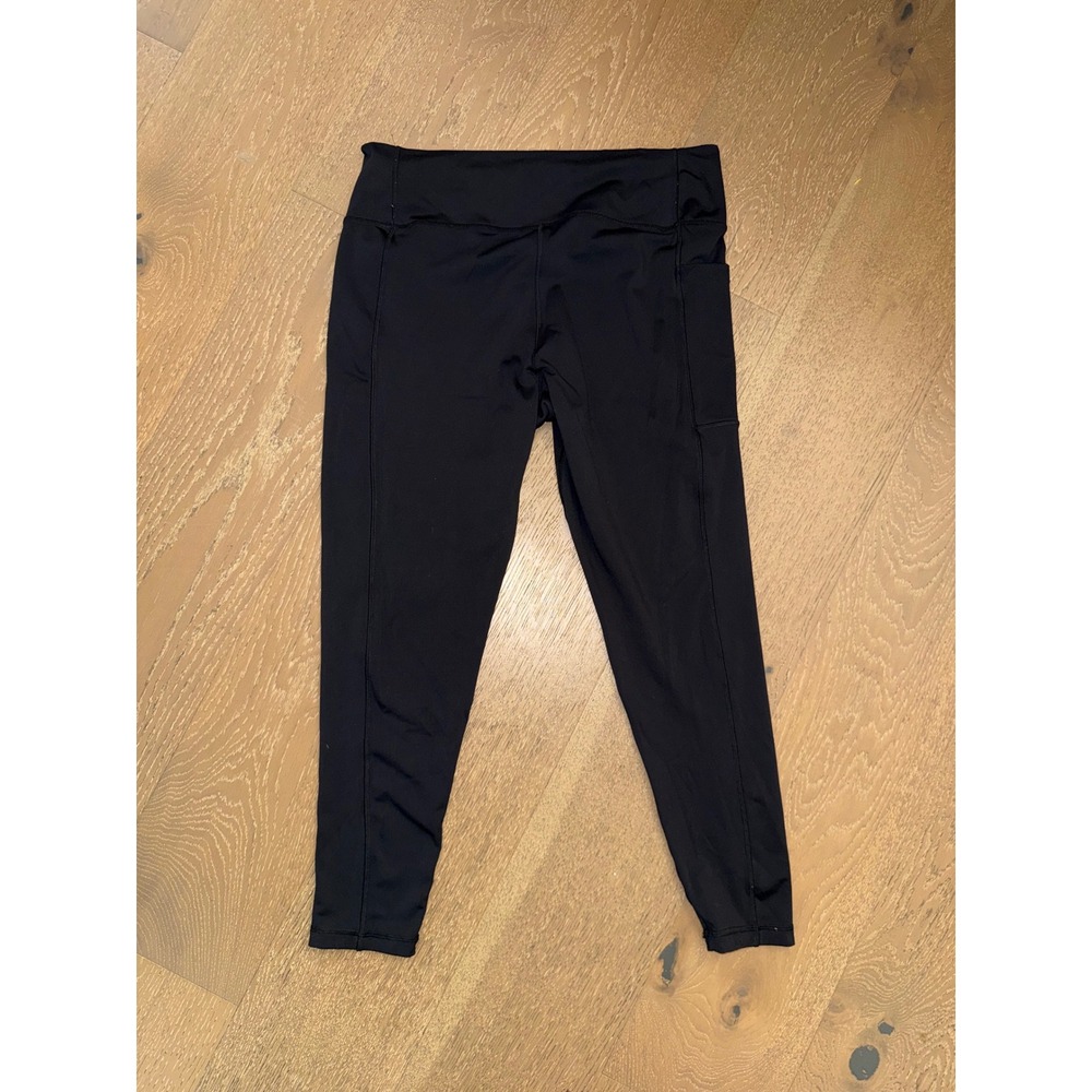 Adidas Womens High Waisted Athletic Leggings Black Side Pocket Tight Fit XL - Picture 5 of 6